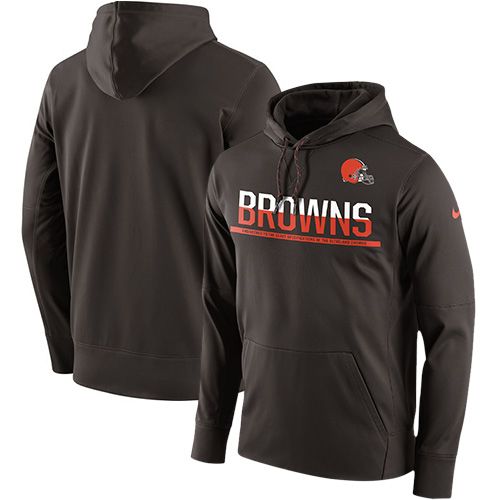 Men's Cleveland Browns Brown Sideline Circuit Pullover Performance Hoodie cheap jerseys for sale - CheapJerseys.Shop