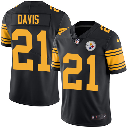 Pittsburgh Steelers #21 Sean Davis Black Men's Stitched Limited Rush Jersey Men's cheap jerseys for sale - CheapJerseys.Shop