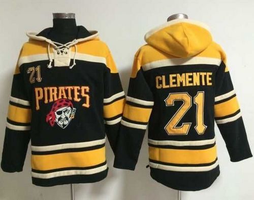 Pirates #21 Roberto Clemente Black Sawyer Hooded Sweatshirt Hoodie cheap jerseys for sale - CheapJerseys.Shop