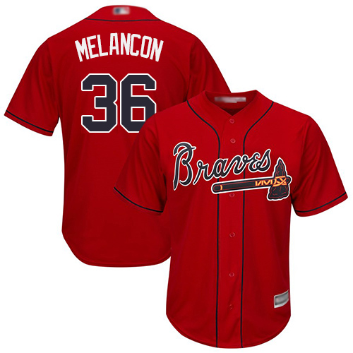 Atlanta Braves #36 Mark Melancon Red New Cool Base Stitched Jersey Men's cheap jerseys for sale - CheapJerseys.Shop