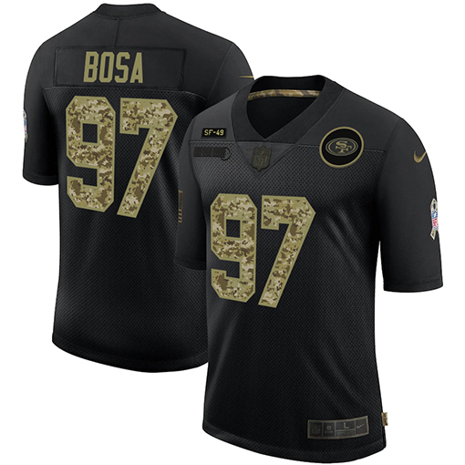 San Francisco 49ers #97 Nick Bosa Men's 2020 Salute To Service Camo Limited Jersey Black cheap jerseys for sale - CheapJerseys.Shop