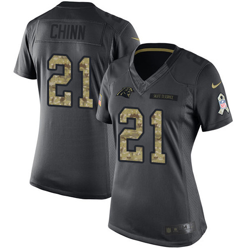 Panthers #21 Jeremy Chinn Black Women's Stitched Limited 2016 Salute To Service Jersey cheap jerseys for sale - CheapJerseys.Shop