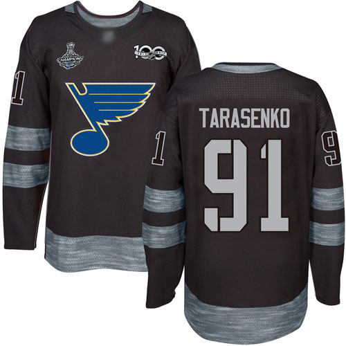 St. Louis Blues #91 Vladimir Tarasenko Black 1917-2017 100th Anniversary Stanley Cup Champions Stitched Jersey Men's cheap jerseys for sale - CheapJerseys.Shop