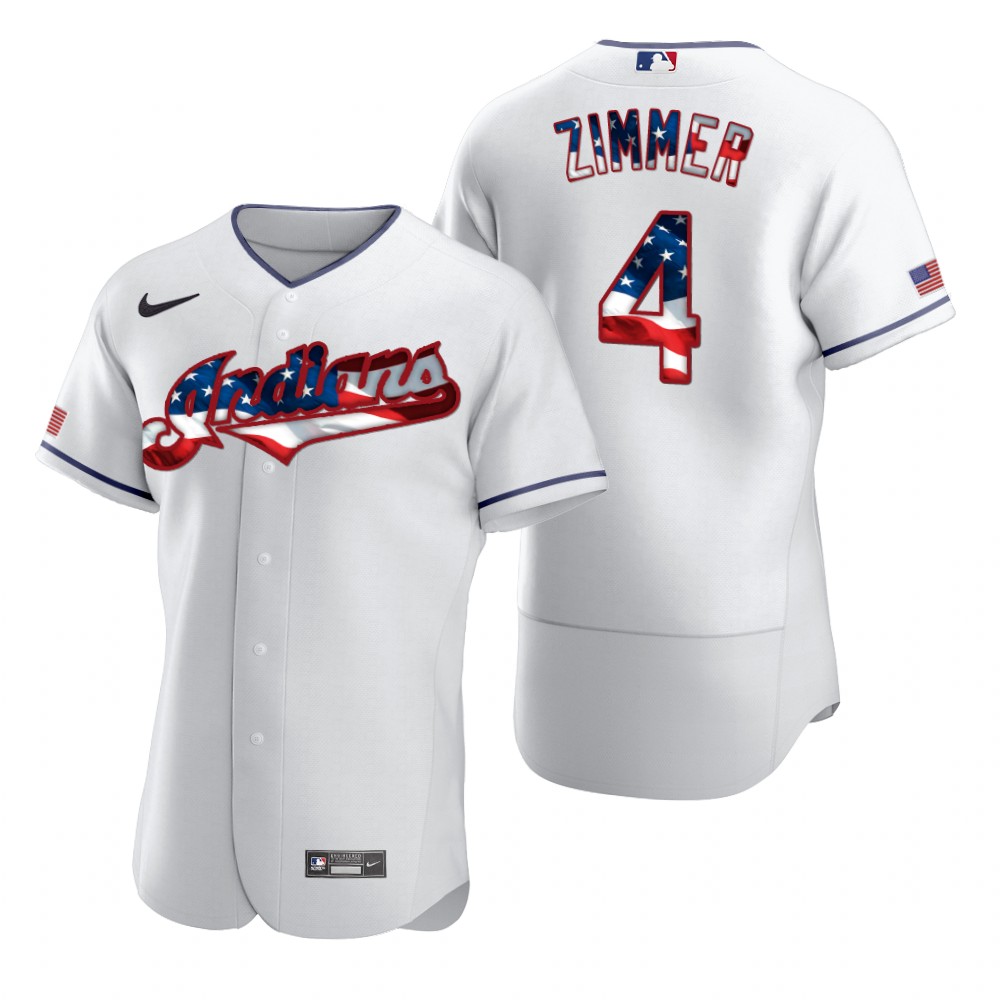 Cleveland Guardians #4 Bradley Zimmer Men's White Fluttering USA Flag Limited Edition Authentic Jersey cheap jerseys for sale - CheapJerseys.Shop