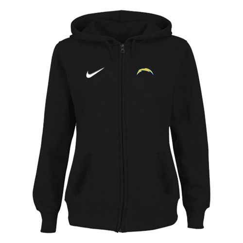 Women's Los Angeles Chargers Stadium Rally Full Zip Hoodie Black cheap jerseys for sale - CheapJerseys.Shop