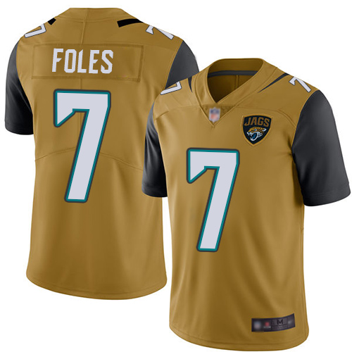 Jacksonville Jaguars #7 Nick Foles Gold Men's Stitched Limited Rush Jersey Men's cheap jerseys for sale - CheapJerseys.Shop