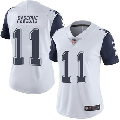 Cowboys #11 Micah Parsons White Women's Stitched Limited Rush Jersey cheap jerseys for sale - CheapJerseys.Shop