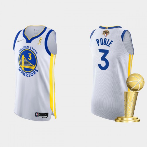 Golden State Golden State Warriors #3 ordan Poole Mens White 2021-22 Finals Champions Authentic Jersey Mens cheap jerseys for sale - CheapJerseys.Shop