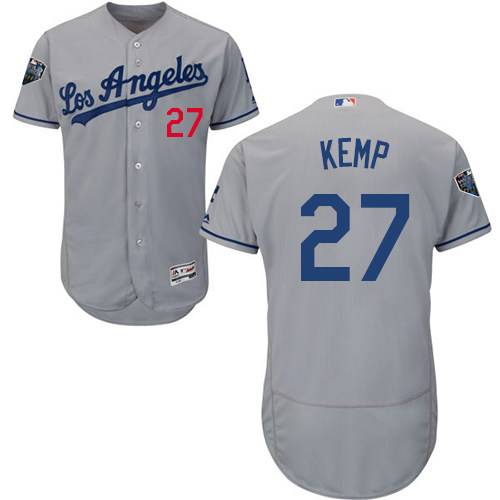 Los Angeles Dodgers #27 Matt Kemp Grey Flexbase Authentic Collection 2018 World Series Stitched Jersey Men's cheap jerseys for sale - CheapJerseys.Shop