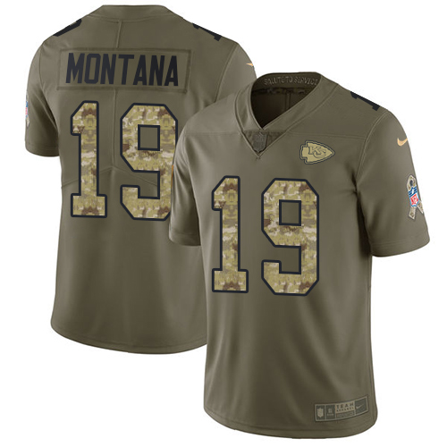 Kansas City Chiefs #19 Joe Montana Olive/Camo Men's Stitched Limited 2017 Salute To Service Jersey Men's cheap jerseys for sale - CheapJerseys.Shop