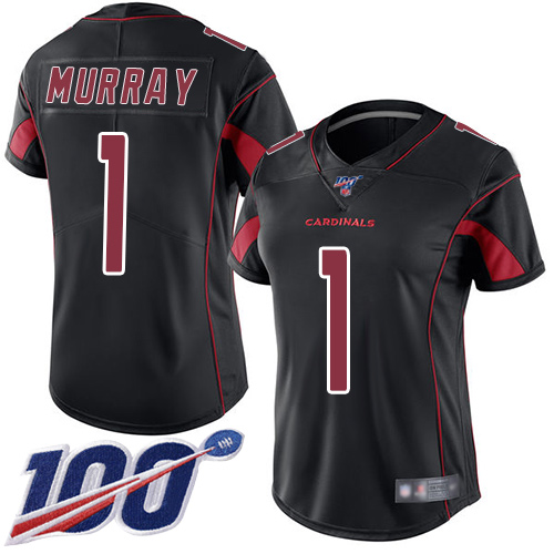 Cardinals #1 Kyler Murray Black Women's Stitched Limited Rush 100th Season Jersey cheap jerseys for sale - CheapJerseys.Shop