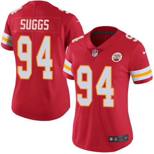 Kansas City Chiefs #94 Terrell Suggs Red Team Color Women's Stitched Vapor Untouchable Limited Jersey Womens cheap jerseys for sale - CheapJerseys.Shop