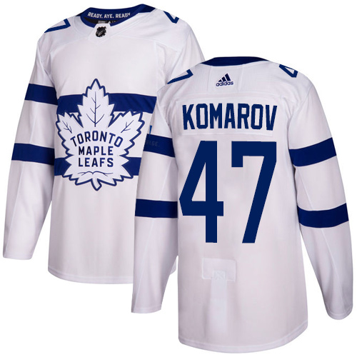 Maple Toronto Maple Leafs #47 Leo Komarov White Authentic 2018 Stadium Series Stitched Jersey Men's cheap jerseys for sale - CheapJerseys.Shop