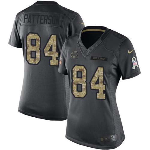 Chicago Bears #84 Cordarrelle Patterson Black Women's Stitched Limited 2016 Salute to Service Jersey Womens cheap jerseys for sale - CheapJerseys.Shop