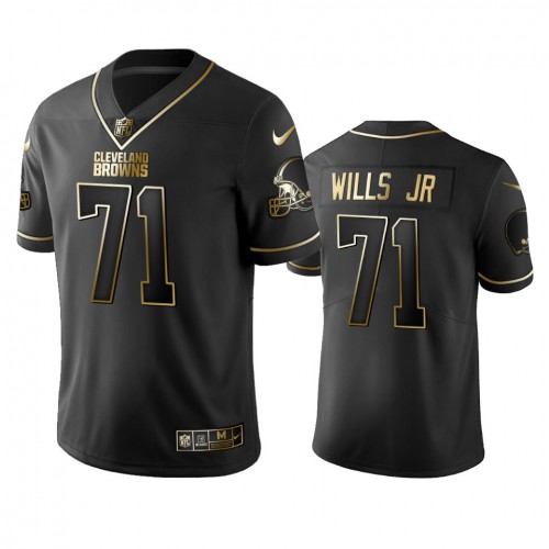 Cleveland Cleveland Browns #71 Jedrick Wills Men's Black Golden Edition Vapor Limited Jersey Men's cheap jerseys for sale - CheapJerseys.Shop
