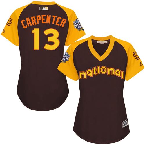 St.Louis Cardinals #13 Matt Carpenter Brown 2016 All-Star National League Women's Stitched Jersey Womens cheap jerseys for sale - CheapJerseys.Shop