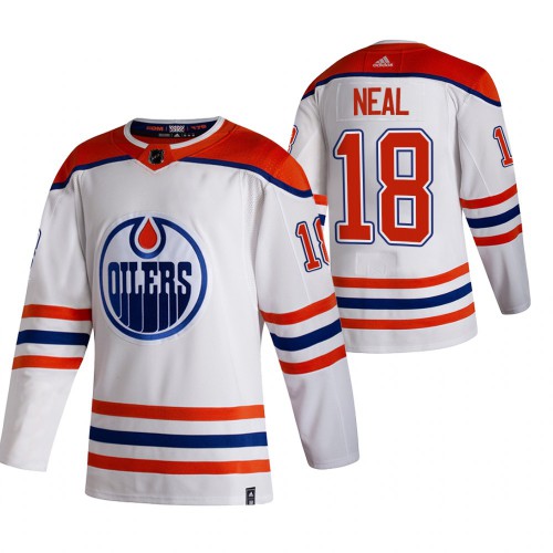 Edmonton Edmonton Oilers #18 James Neal White Men's 2020-21 Reverse Retro Alternate Jersey Men's cheap jerseys for sale - CheapJerseys.Shop