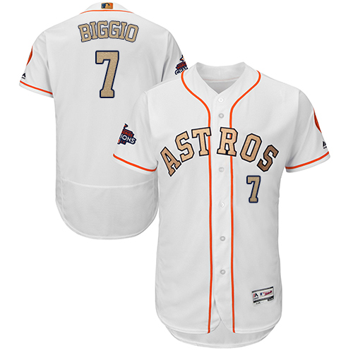 Houston Astros #7 Craig Biggio White FlexBase Authentic 2018 Gold Program Cool Base Stitched Jersey Men's cheap jerseys for sale - CheapJerseys.Shop
