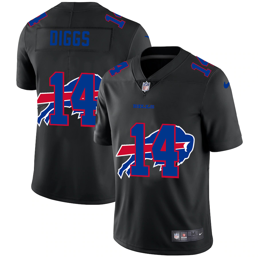 Buffalo Bills #14 Stefon Diggs Men's Team Logo Dual Overlap Limited Jersey Black cheap jerseys for sale - CheapJerseys.Shop