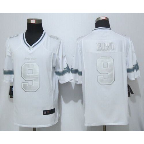 Dallas Cowboys #9 Tony Romo White Men's Stitched Limited Platinum Jersey Men's cheap jerseys for sale - CheapJerseys.Shop