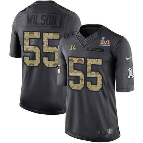 Cincinnati Bengals #55 Logan Wilson Black Team Color Super Bowl LVI Patch Youth Stitched Limited Therma Long Sleeve Jersey Youth cheap jerseys for sale - CheapJerseys.Shop
