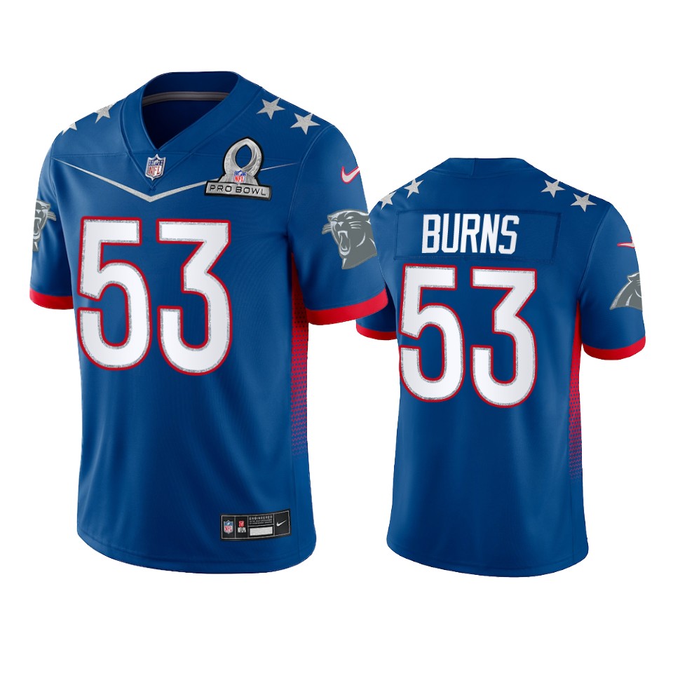 Panthers #53 Brian Burns Men's 2022 NFC Pro Bowl Game Jersey Royal cheap jerseys for sale - CheapJerseys.Shop