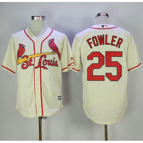St.Louis Cardinals #25 Dexter Fowler Cream New Cool Base Stitched Jersey Men's cheap jerseys for sale - CheapJerseys.Shop