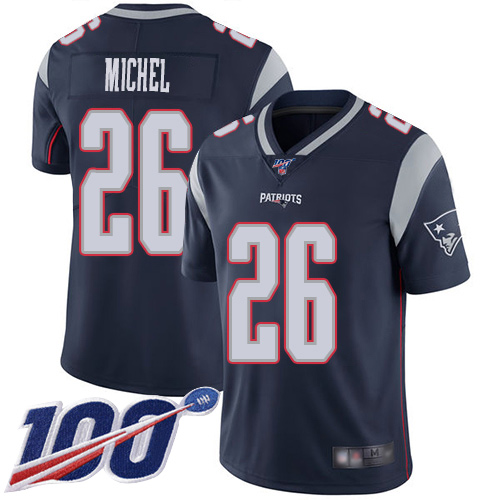New England Patriots #26 Sony Michel Navy Blue Team Color Men's Stitched 100th Season Vapor Limited Jersey Men's cheap jerseys for sale - CheapJerseys.Shop