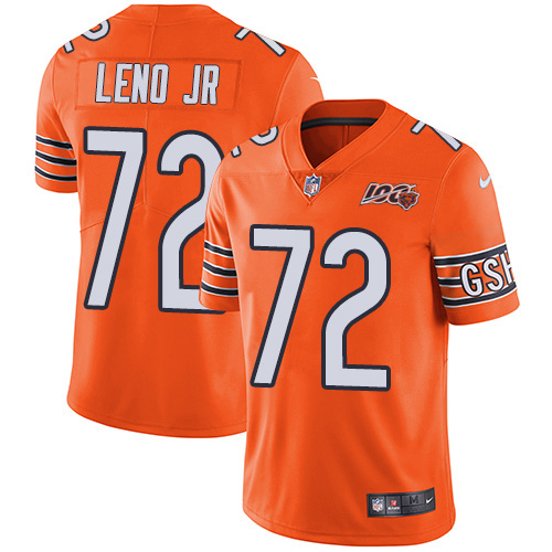 Chicago Bears #72 Charles Leno Jr Orange Men's 100th Season Stitched Limited Rush Jersey Men's cheap jerseys for sale - CheapJerseys.Shop