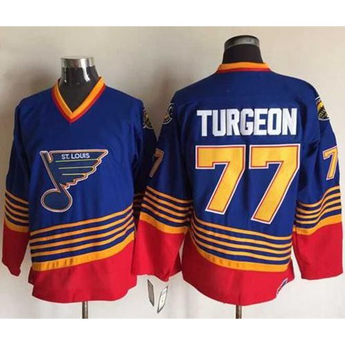 St. Louis Blues #77 Pierre Turgeon Light Blue/Red CCM Throwback Stitched Jersey Men's cheap jerseys for sale - CheapJerseys.Shop