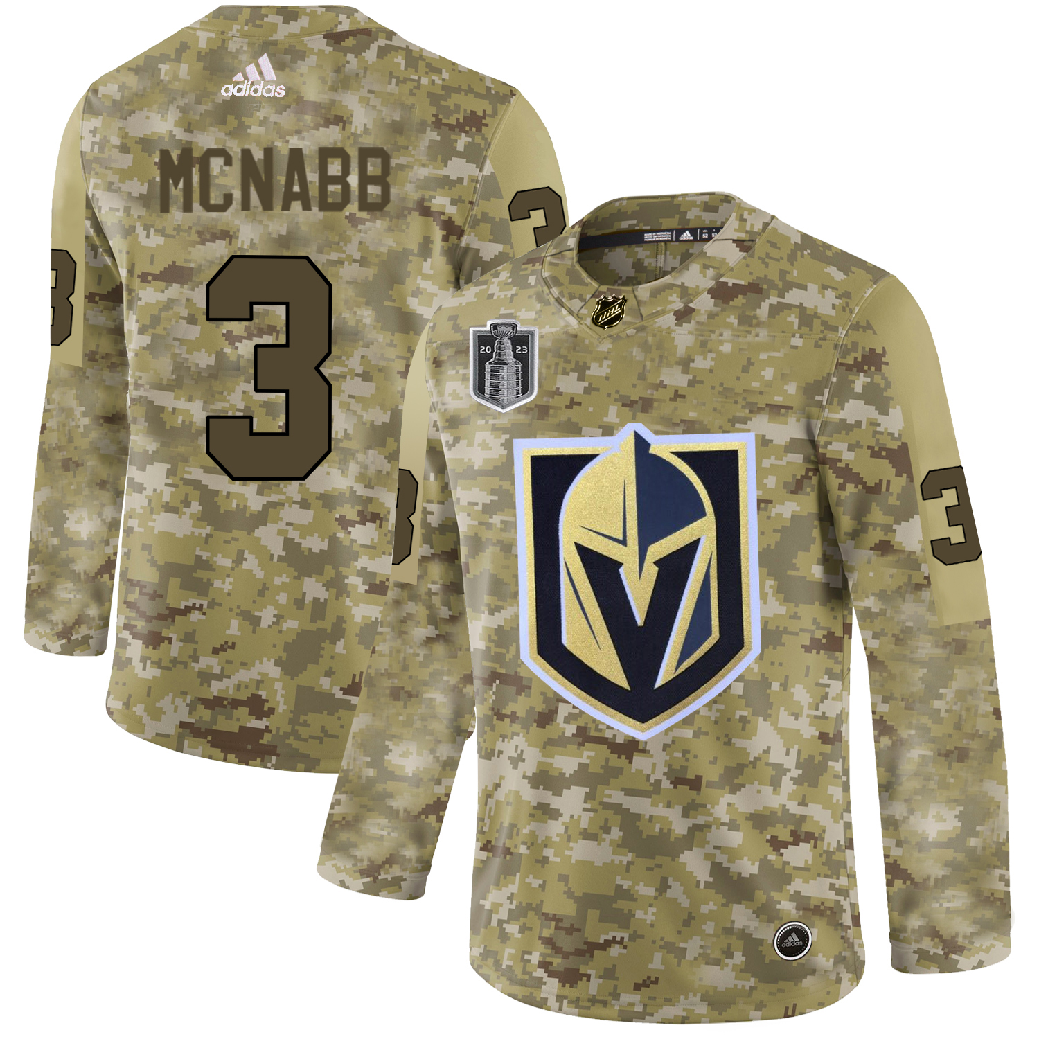 Golden Knights #3 Brayden McNabb Camo Youth 2023 Stanley Cup Final Patch Authentic Stitched Jersey cheap jerseys for sale - CheapJerseys.Shop