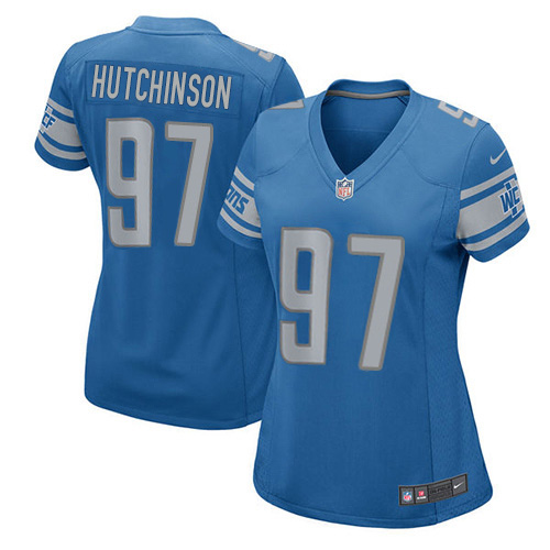 Lions #97 Aidan Hutchinson Light Blue Team Color Women's Stitched Elite Jersey cheap jerseys for sale - CheapJerseys.Shop