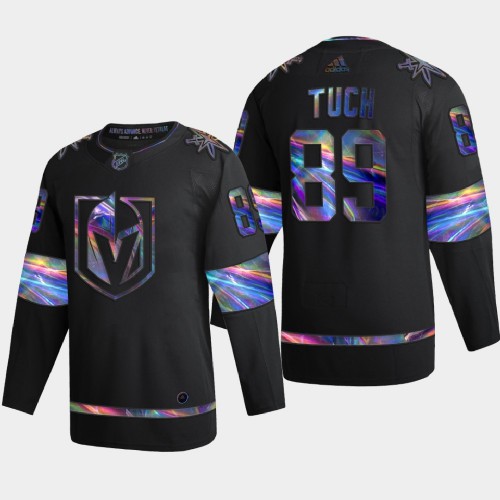 Vegas Golden Vegas Golden Knights #89 Alex Tuch Men's Iridescent Holographic Collection Jersey - Black Men's cheap jerseys for sale - CheapJerseys.Shop