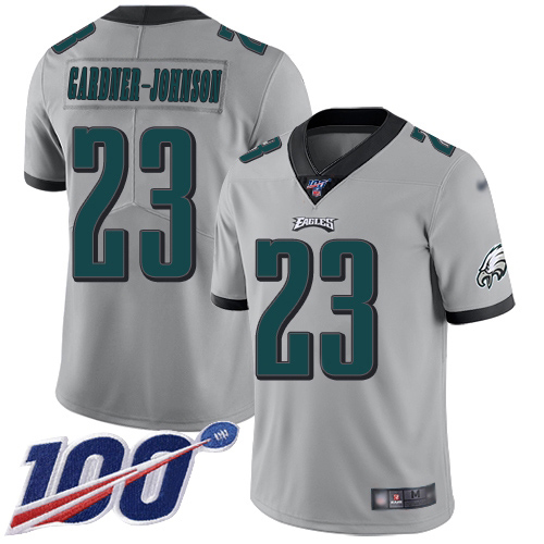 Eagles #23 C.J. Gardner-Johnson Silver Youth Stitched Limited Inverted Legend 100th Season Jersey cheap jerseys for sale - CheapJerseys.Shop