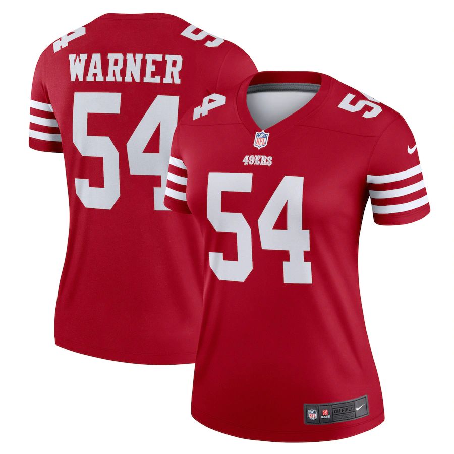 San Francisco 49ers #54 Fred Warner Scarlet Women's 2022-23 Legend Jersey cheap jerseys for sale - CheapJerseys.Shop