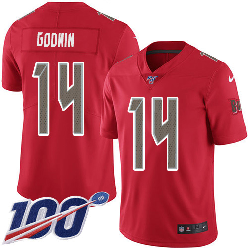 Buccaneers #14 Chris Godwin Red Men's Stitched Limited Rush 100th Season Jersey cheap jerseys for sale - CheapJerseys.Shop