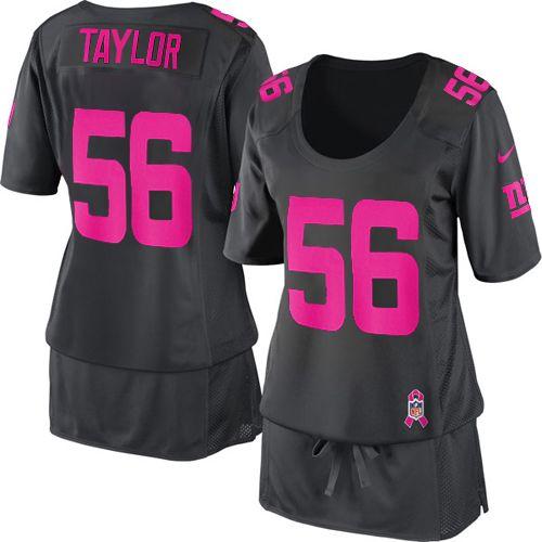Giants #56 Lawrence Taylor Dark Grey Women's Breast Cancer Awareness Stitched Elite Jersey cheap jerseys for sale - CheapJerseys.Shop