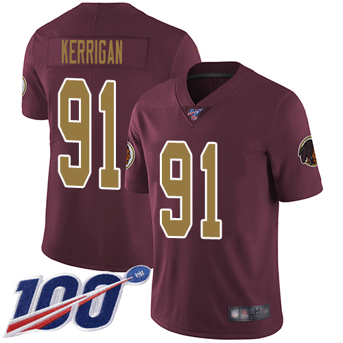 Washington Commanders #91 Ryan Kerrigan Burgundy Red Alternate Men's Stitched 100th Season Vapor Limited Jersey Men's cheap jerseys for sale - CheapJerseys.Shop