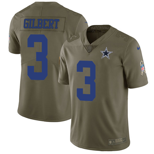 Dallas Cowboys #3 Garrett Gilbert Olive Men's Stitched Limited 2017 Salute To Service Jersey Men's cheap jerseys for sale - CheapJerseys.Shop