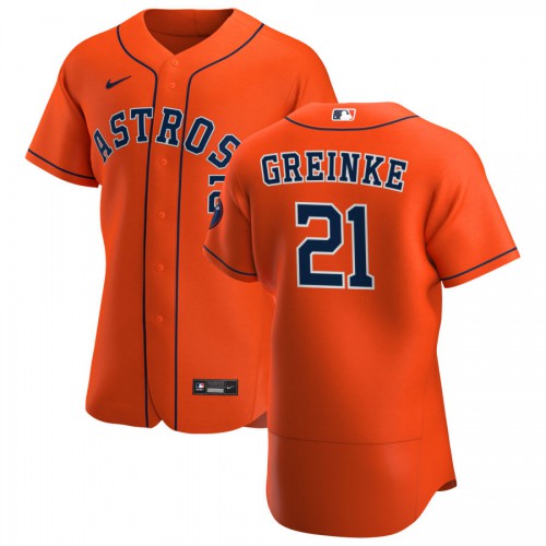 Houston Houston Astros #21 Zack Greinke Men's Orange Alternate 2020 Authentic Team Jersey Men's cheap jerseys for sale - CheapJerseys.Shop