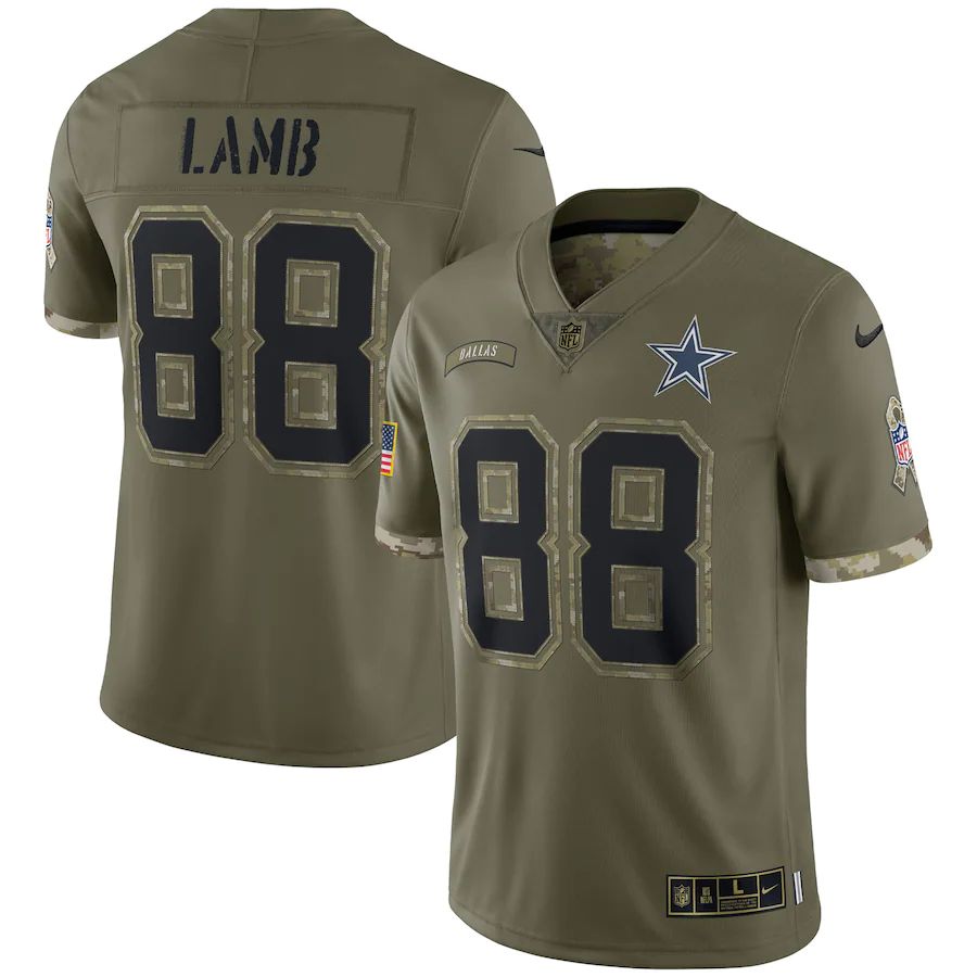 Dallas Cowboys #88 Ceedee Lamb Men's 2022 Salute To Service Limited Jersey - Olive cheap jerseys for sale - CheapJerseys.Shop