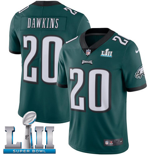 Eagles #20 Brian Dawkins Midnight Green Team Color Super Bowl LII Youth Stitched Vapor Untouchable Limited Jersey cheap jerseys for sale - CheapJerseys.Shop