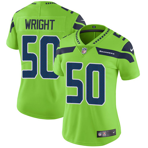 Seattle Seahawks #50 K.J. Wright Green Women's Stitched Limited Rush Jersey Womens cheap jerseys for sale - CheapJerseys.Shop