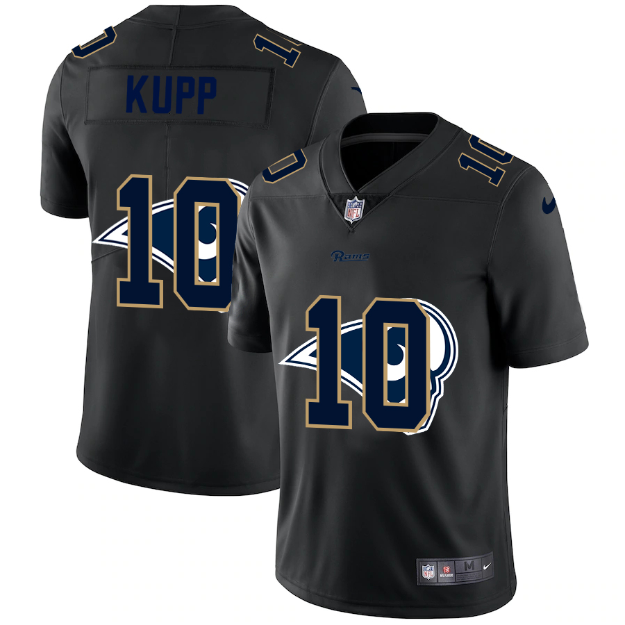 Los Angeles Rams #10 Cooper Kupp Men's Team Logo Dual Overlap Limited Jersey Black cheap jerseys for sale - CheapJerseys.Shop