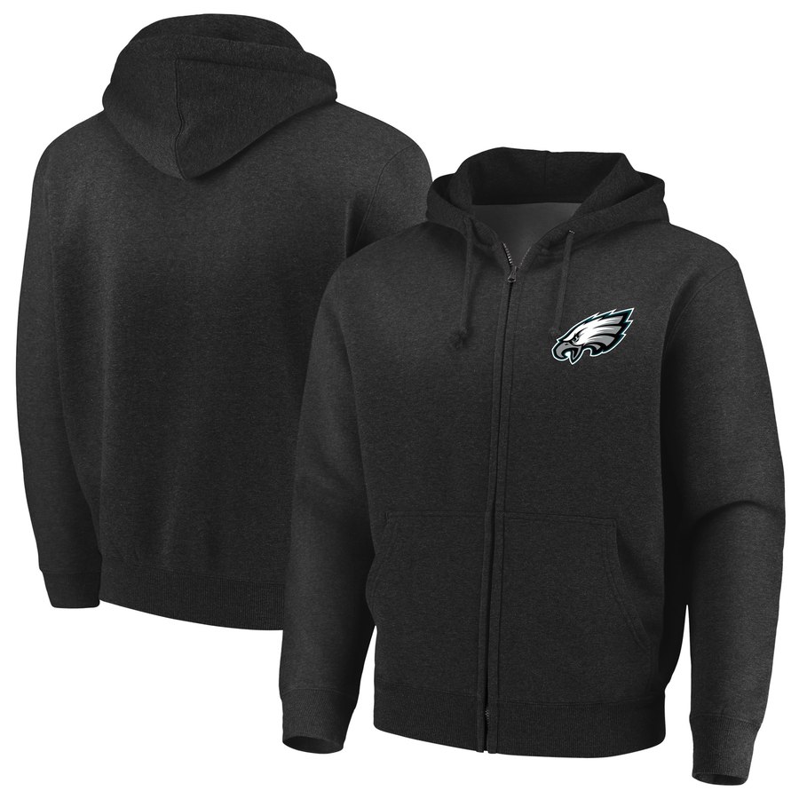 Philadelphia Eagles Majestic Cap Logo Full-Zip Hoodie Black cheap jerseys for sale - CheapJerseys.Shop