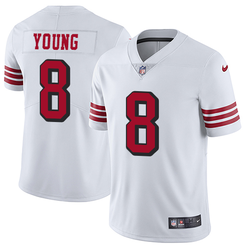 49ers #8 Steve Young White Rush Men's Stitched Vapor Untouchable Limited Jersey cheap jerseys for sale - CheapJerseys.Shop