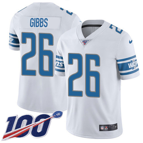 Lions #26 Jahmyr Gibbs White Men's Stitched 100th Season Vapor Untouchable Limited Jersey cheap jerseys for sale - CheapJerseys.Shop