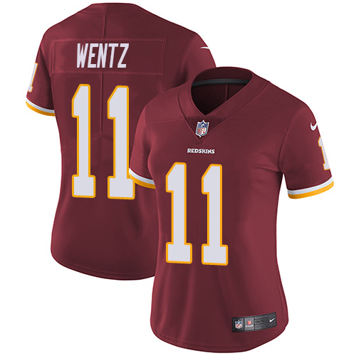Washington Commanders #11 Carson Wentz Burgundy Red Team Color Women's Stitched Vapor Untouchable Limited Jersey Womens cheap jerseys for sale - CheapJerseys.Shop