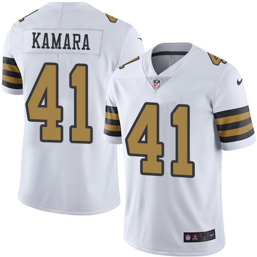 Saints #41 Alvin Kamara White Youth Stitched Limited Rush Jersey cheap jerseys for sale - CheapJerseys.Shop