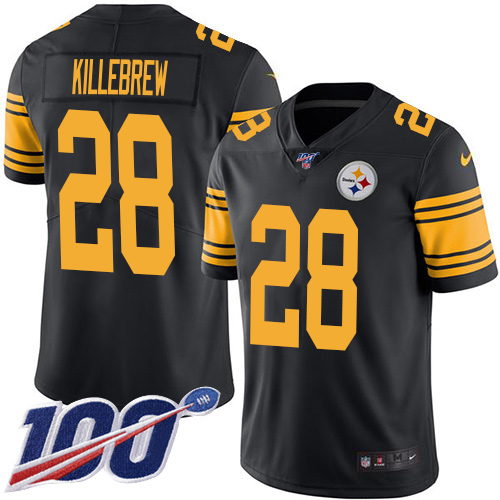 Steelers #28 Miles Killebrew Black Men's Stitched Limited Rush 100th Season Jersey cheap jerseys for sale - CheapJerseys.Shop